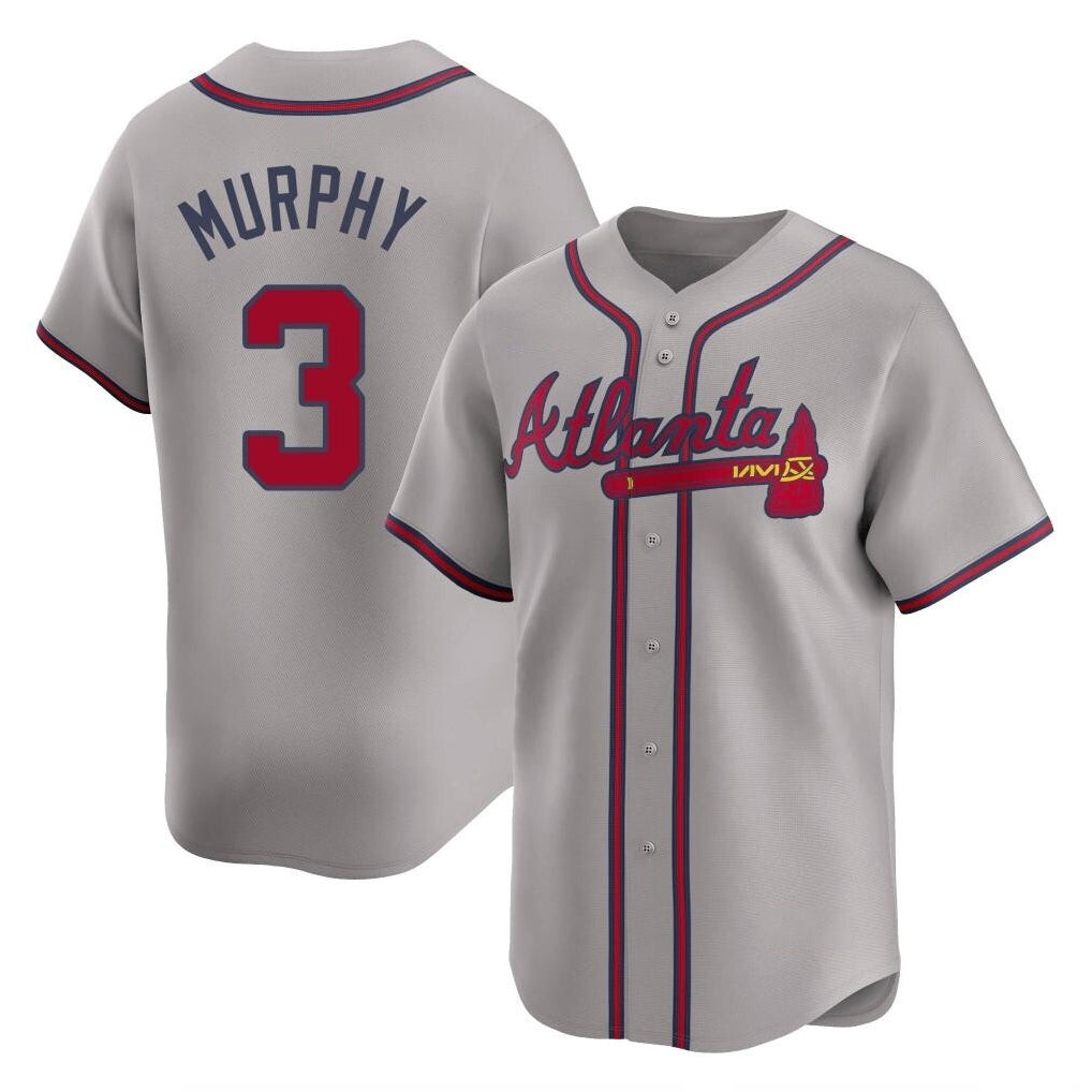 Atlanta Braves #3 Dale Murphy Player Gray Jereymy Limited Home Game Stitched Jerseys
