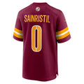 W.Commanders #0 Mike Sainristil Burgundy Jereymy Game Jersey 2