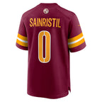 W.Commanders #0 Mike Sainristil Burgundy Jereymy Game Jersey 2
