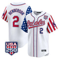 Baltimore Orioles #2 Gunnar Henderson Player White Jereymy USA 250 Independence Day Vapor Premier Home Game Stitched Jerseys