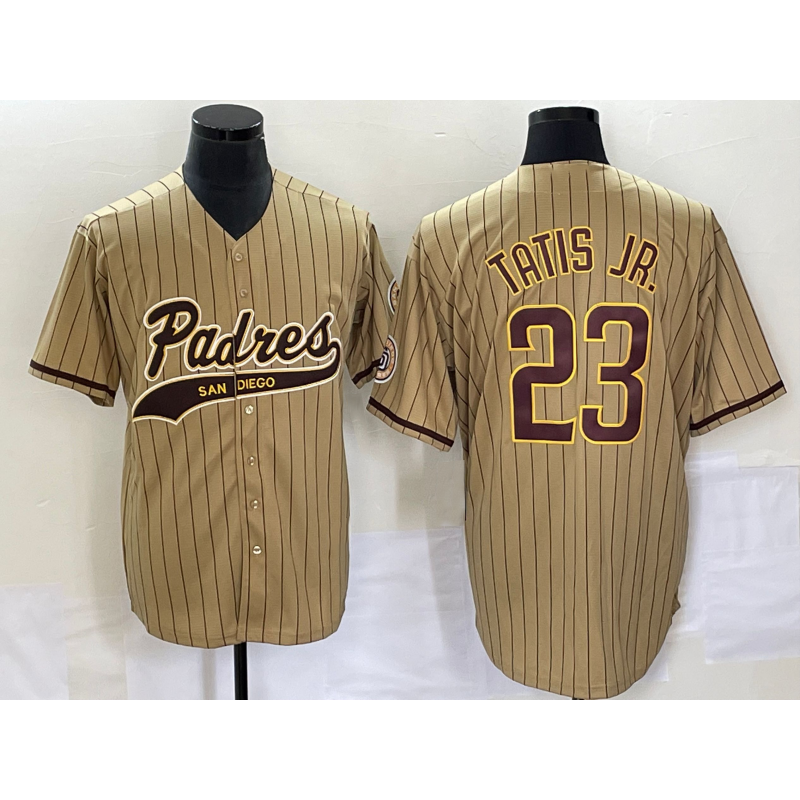 San Diego Padres #23 Fernando Tatis Jr Tan Jereymy NEW 2023 Cool Base Stitched Jersey