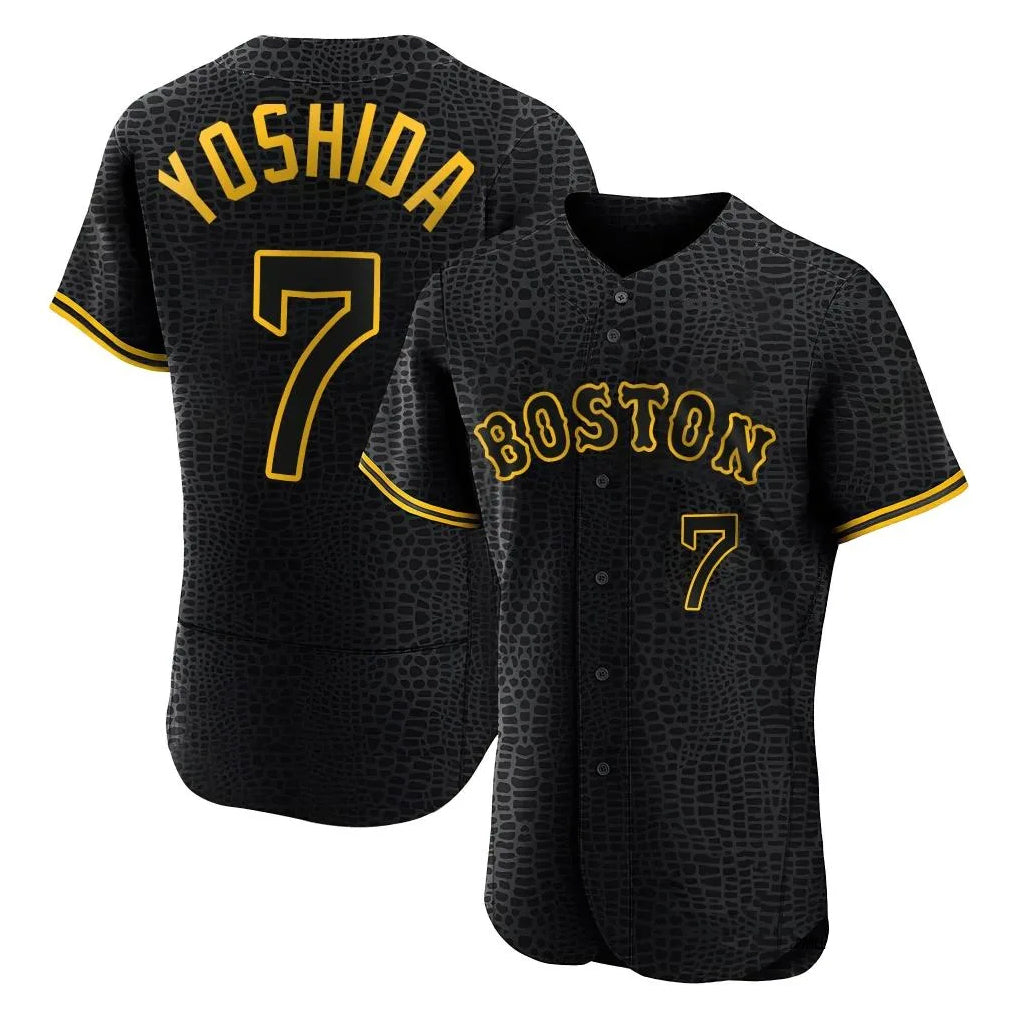 Boston Red Sox #7 Masataka Yoshida Player Black Jereymy Snake Skin City Limited Elite Home Stitched Jerseys