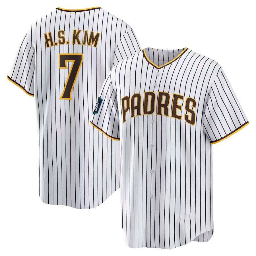 San Diego Padres #7 Ha Seong Kim White Jereymy Stitched Cool Base White Jersey