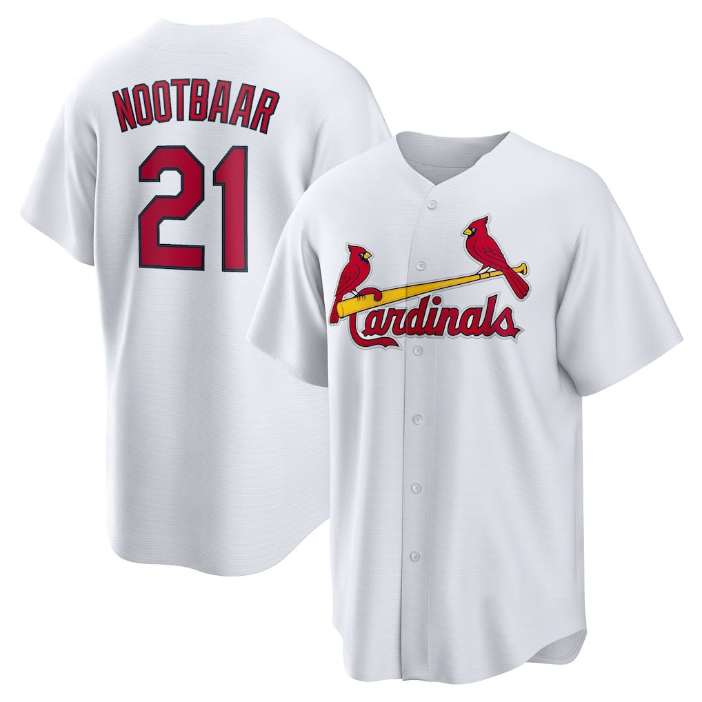 St. Louis Cardinals #21 Lars Nootbaar White Jereymy Home Replica Jersey