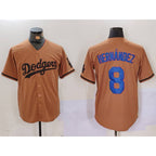 Los Angeles Dodgers #8 Kike Hernandez Olive Jereymy Cool Base Limited Stitched Jersey