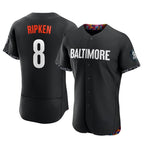 Baltimore Orioles #8 Cal Ripken Player Black Jereymy City Connect Limited Elite Home Game Stitched Jerseys