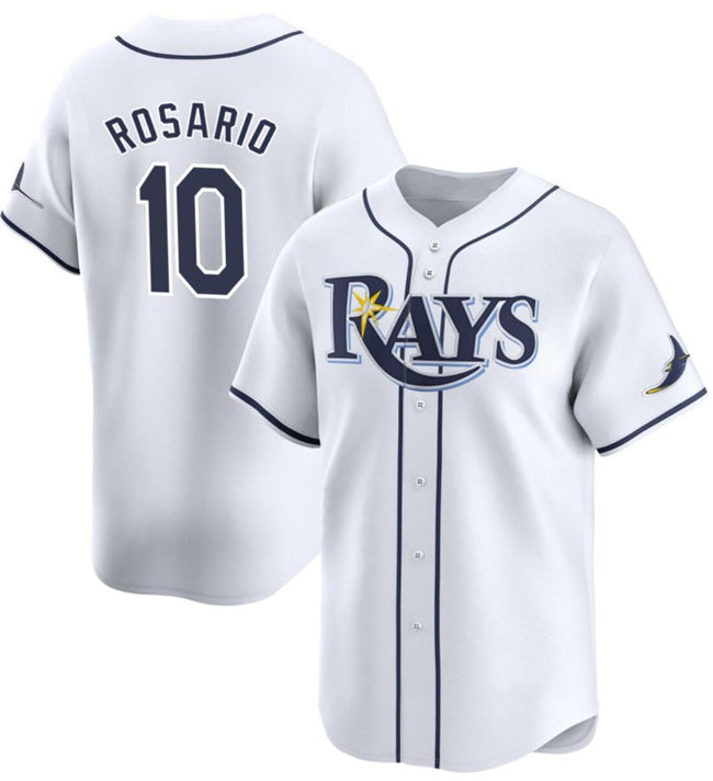 Tampa Bay Rays #10 Amed Rosario White Jereymy Home Limited Stitched Jersey