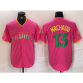 San Diego Padres #13 Manny Machado Pink Jereymy Cool Base Stitched Jersey 2