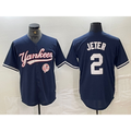 New York Yankees #2 Derek Jeter Navy Jereymy With Patch Cool Base Stitched Jersey
