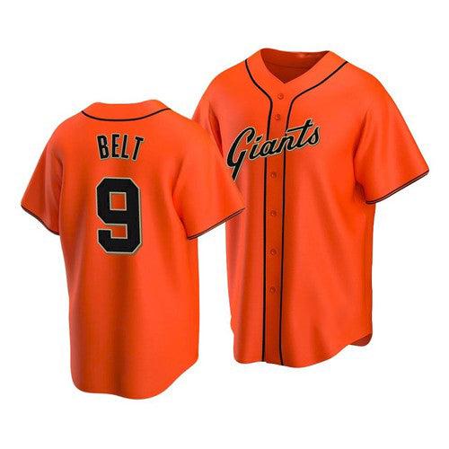 San Francisco Giants #9 Brandon Belt Alternate Orange Jereymy Jersey