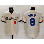 Los Angeles Dodgers #8 Kobe Bryant Number Cream Jereymy 2024 City Connect Limited Stitched Jerseys