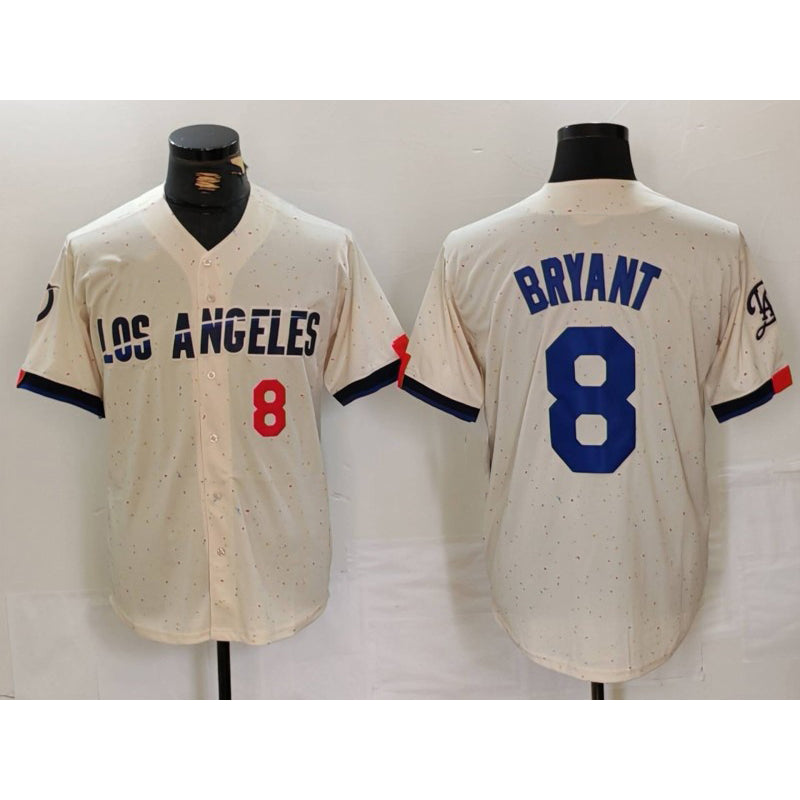Los Angeles Dodgers #8 Kobe Bryant Number Cream Jereymy 2024 City Connect Limited Stitched Jerseys