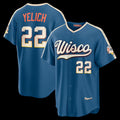 Milwaukee Brewers #22 Christian Yelich Mineral Blue Jereymy 2026 City Connect Stadium Jersey