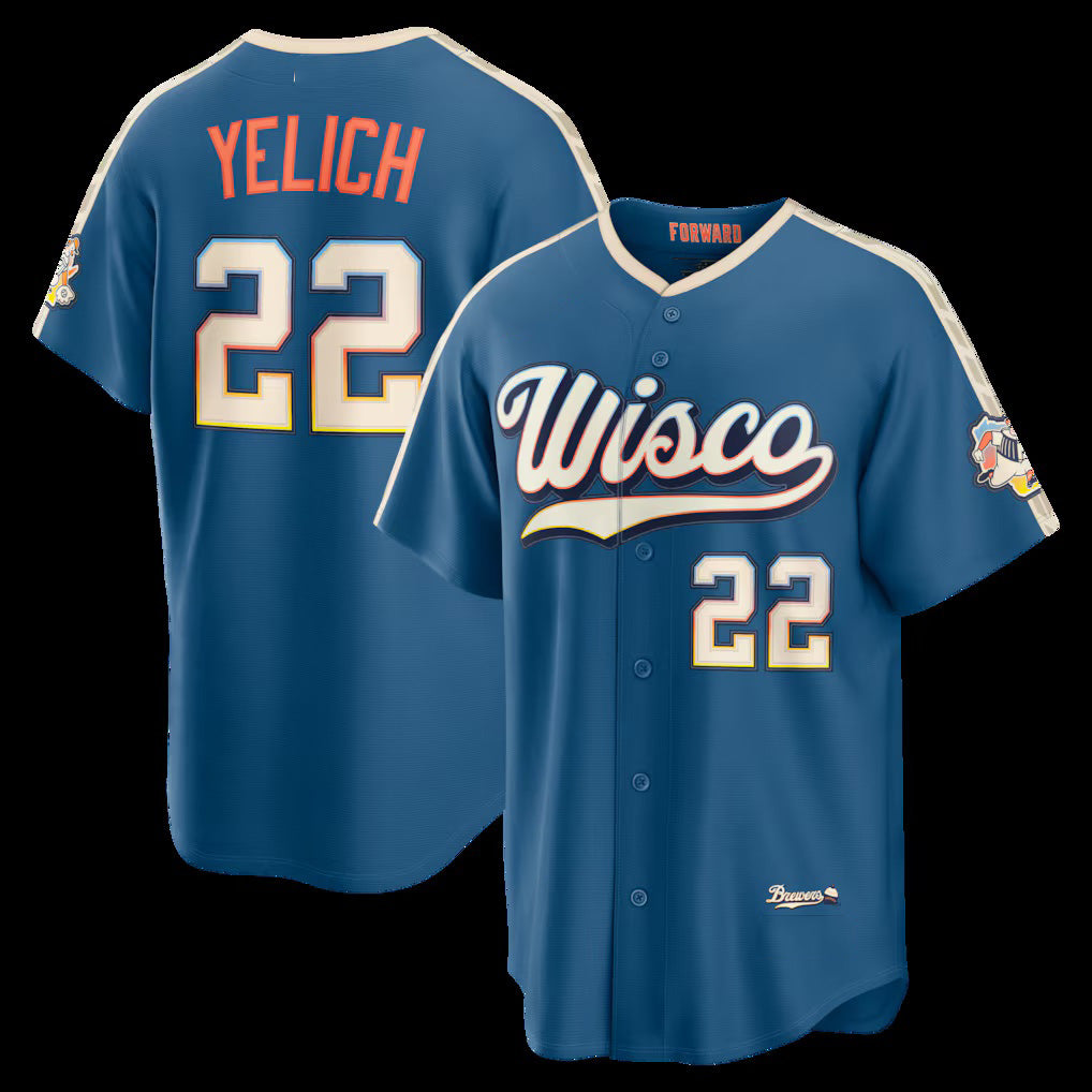 Milwaukee Brewers #22 Christian Yelich Mineral Blue Jereymy 2026 City Connect Stadium Jersey