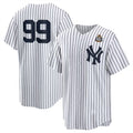 New York Yankees #99 Aaron Judge White Jereymy 2024 World Series Cool Base Stitched Jersey