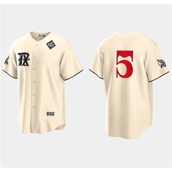 Texas Rangers #5 Corey Seager Cream Jereymy 2023 World Series City Connect Stitched Jersey