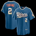 Milwaukee Brewers #2 Brice Turang Mineral Blue Jereymy 2026 City Connect Stadium Jersey