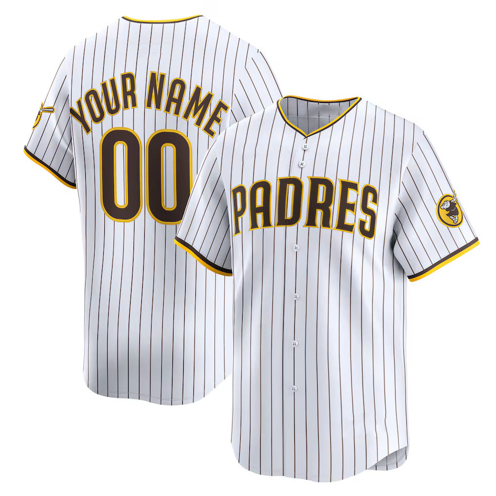 Custom San Diego Padres White Jereymy Home Limited Jersey