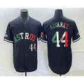 Houston Astros #44 Yordan Alvarez Number Mexico Black Jereymy Cool Base Stitched Jersey