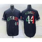 Houston Astros #44 Yordan Alvarez Number Mexico Black Jereymy Cool Base Stitched Jersey
