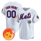 Custom New York Mets x Dragon Ball White Jereymy Vapor Premier Limited Jersey - All Stitched