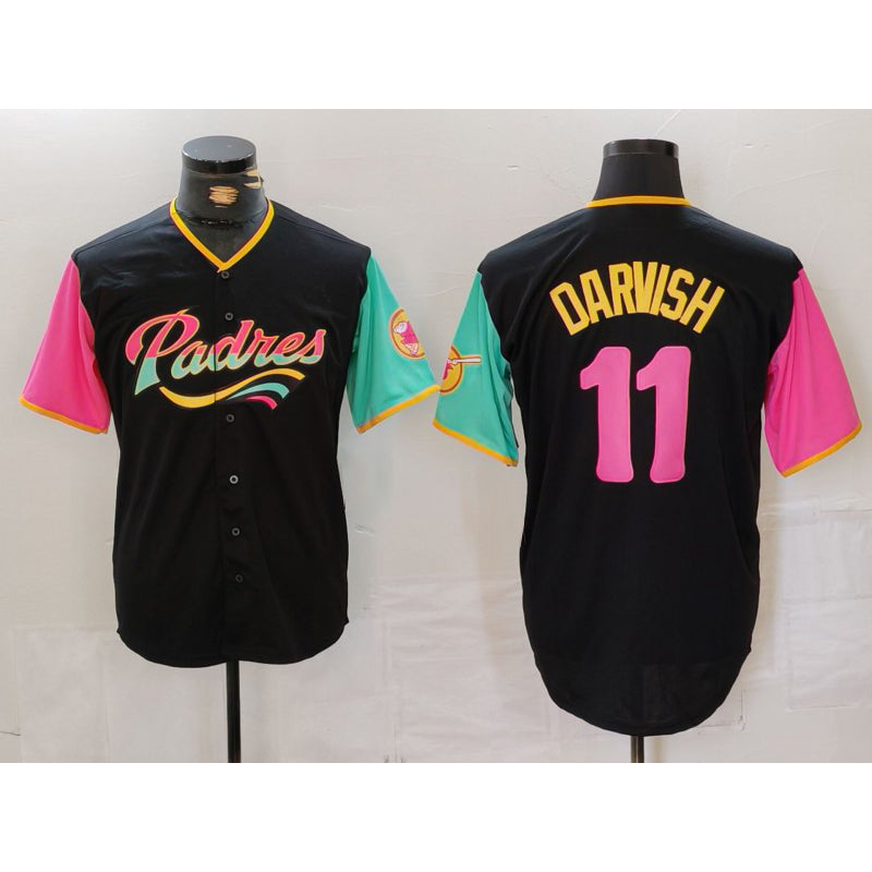 San Diego Padres #11 Yu Darvish Black Jereymy Fashion Jersey