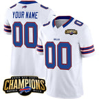 Custom B.Bills Active Player White Jereymy 2023 F.U.S.E. AFC East Champions Ptach Stitched Jersey