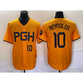 Pittsburgh Pirates #10 Bryan Reynolds Number Gold Jereymy 2023 City Connect Stitched Jersey 2
