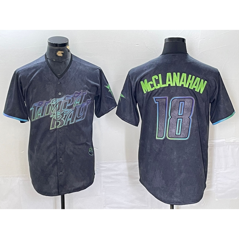 Tampa Bay Rays #18 Shane McClanahan Charcoal Jereymy 2024 City Connect Limited Stitched Jersey