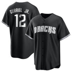 Arizona Diamondbacks #12 Lourdes Gurriel Jr Player Black Game Home Stitched Baseball Jersey