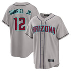 Arizona Diamondbacks #12 Lourdes Gurriel Jr Player Gray Road Home Game Stitched Baseball Jersey