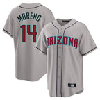 Arizona Diamondbacks #14 Gabriel Moreno Player Gray Road Home Game Stitched Baseball Jersey