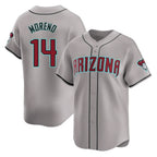 Arizona Diamondbacks #14 Gabriel Moreno Player Gray Road Limited Home Game Stitched Baseball Jersey