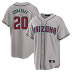 Arizona Diamondbacks #20 Luis Gonzalez Player Gray Road Home Game Stitched Baseball Jersey