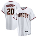 Arizona Diamondbacks #20 Luis Gonzalez Player White Home Game Stitched Baseball Jersey