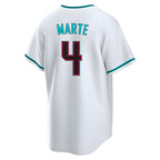 Arizona Diamondbacks #4 Ketel Marte Player White World Series Home Game Stitched Baseball Jersey