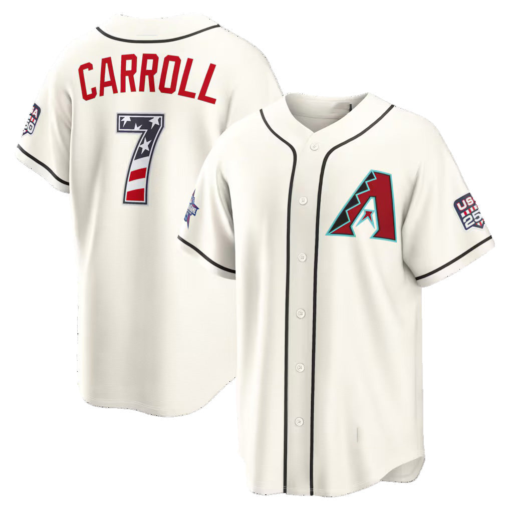 Arizona Diamondbacks #7 Corbin Carroll 2026 All-Star Edition Stars & Stripes Cream Stadium Stitched Baseball Jersey