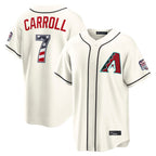 Arizona Diamondbacks #7 Corbin Carroll Player Cream USA 250 Fourth of July Home Game Stitched Baseball Jersey