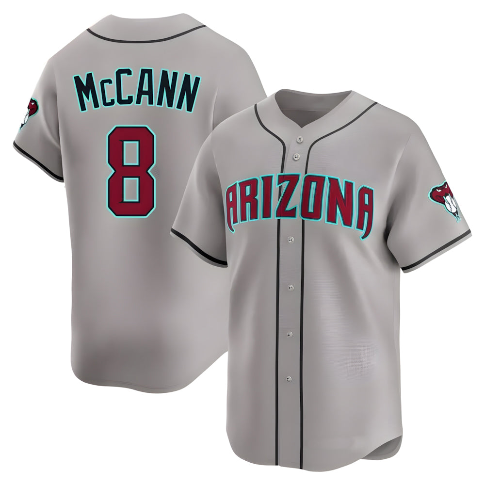 Arizona Diamondbacks #8 James McCann Player Gray Road Limited Home Game Stitched Baseball Jersey
