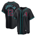 Arizona Diamondbacks #12 Lourdes Gurriel Jr Player Black Fashion Out Home Game Stitched Baseball Jersey