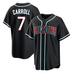 Arizona Diamondbacks #7 Corbin Carroll Player Black Fashion Out Home Game Stitched Baseball Jersey