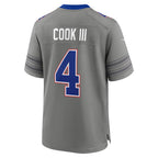 B.Bills #4 James Cook III Gray Nickel City Game Stitched Football Jerseys