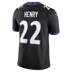 B.Ravens #22 Derrick Henry Black Alternate Alternate Vapor F.U.S.E. Limited Stitched Football Jerseys
