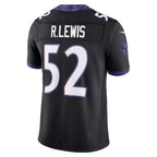 B.Ravens #52 Ray Lewis Black Alternate Vapor F.U.S.E. Retired Player Limited Stitched Football Jerseys