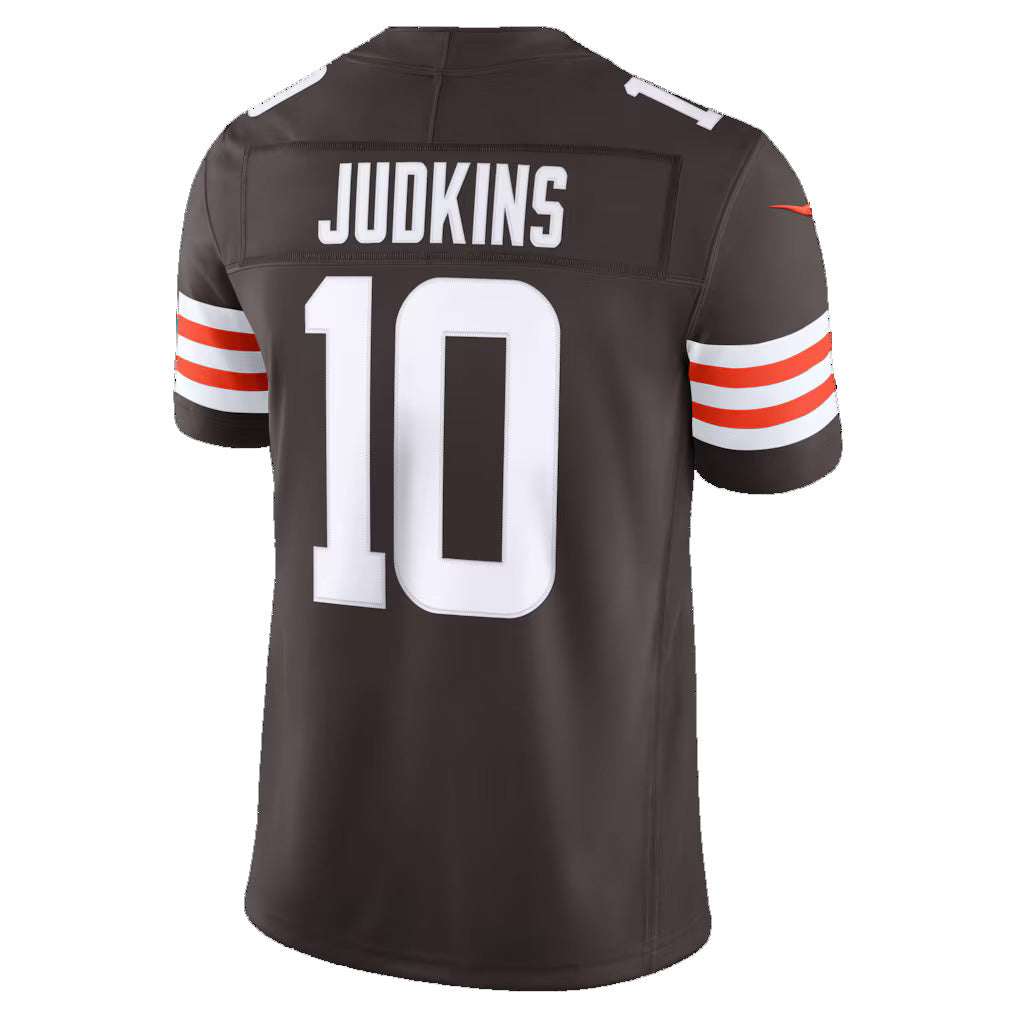 C.Browns #10 Quinshon Judkins Brown Team Vapor F.U.S.E. Limited Stitched Football Jerseys