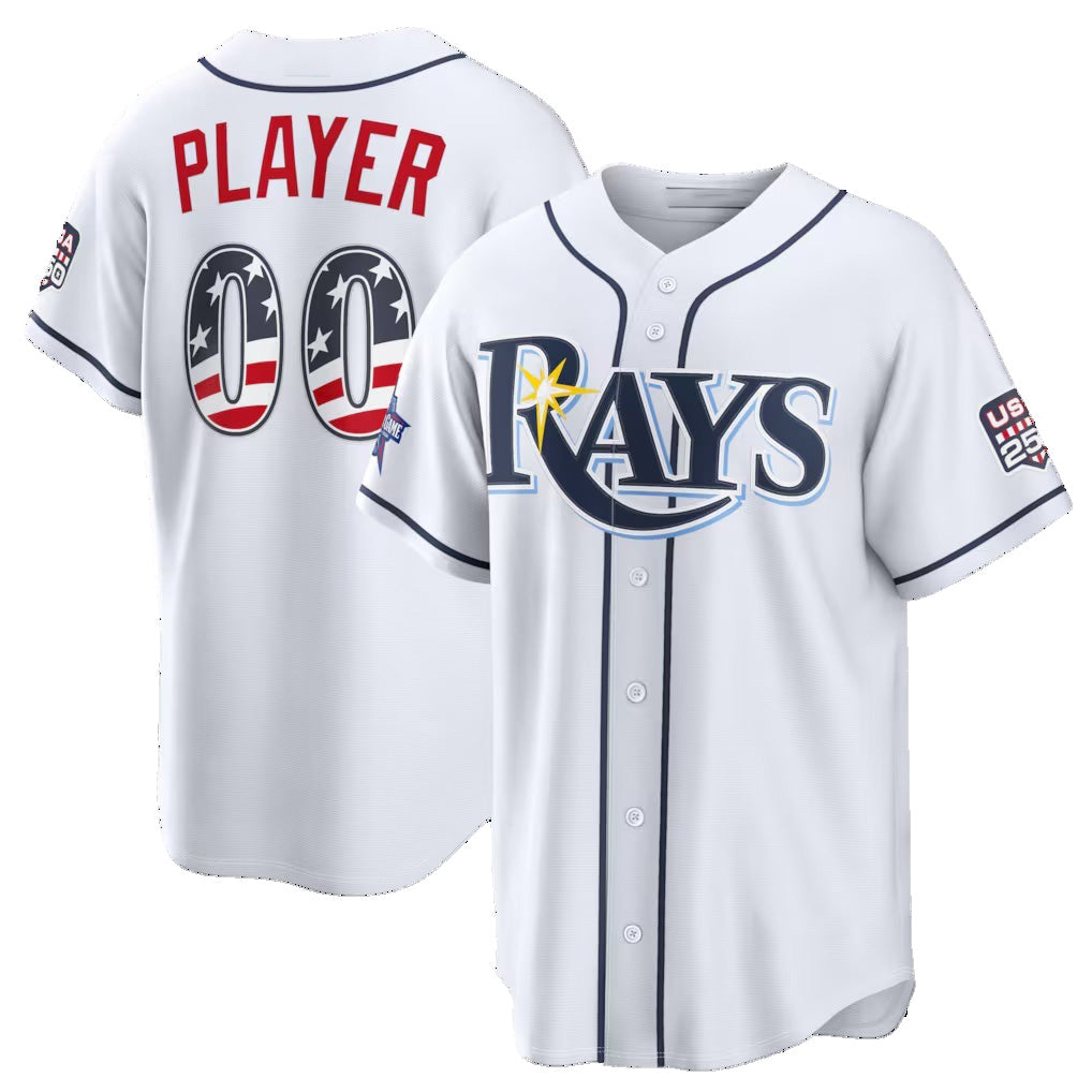 Custom Tampa Bay Rays 2026 All-Star Edition Stars & Stripes White Stadium Pick-A-Player Stitched Baseball Jersey