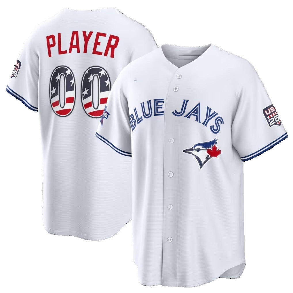 Custom Toronto Blue Jays 2026 All-Star Edition Stars & Stripes White Stadium Pick-A-Player Stitched Baseball Jersey