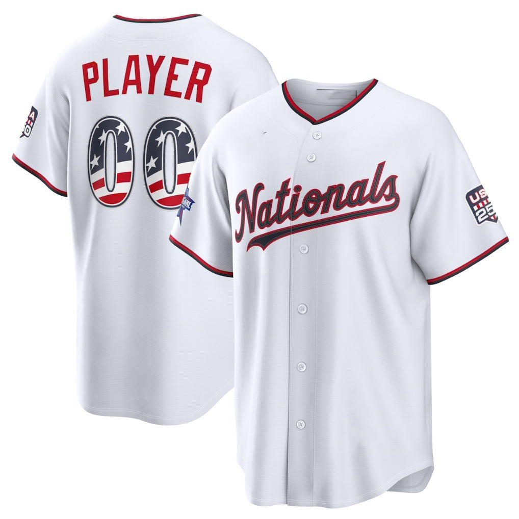 Custom Washington Nationals 2026 All-Star Edition Stars & Stripes White Stadium Pick-A-Player Stitched Baseball Jersey