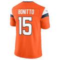 D.Broncos #15 Nik Bonitto Orange Team Vapor F.U.S.E. Limited Stitched Football Jerseys