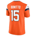 D.Broncos #15 Nik Bonitto Orange Team Vapor F.U.S.E. Limited Stitched Football Jerseys